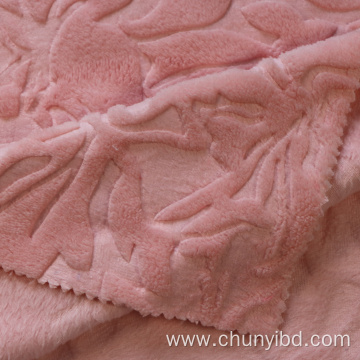 New Design Embossed Double Side Warp Knitted Coral Fleece Fabric For Coat Sofa Cover